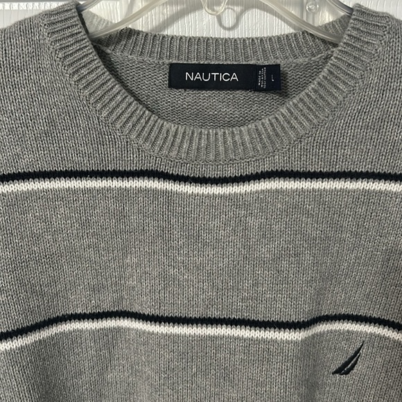 Nautical Men’s Crew Neck Stripe Sweater Size Large - Picture 4 of 7